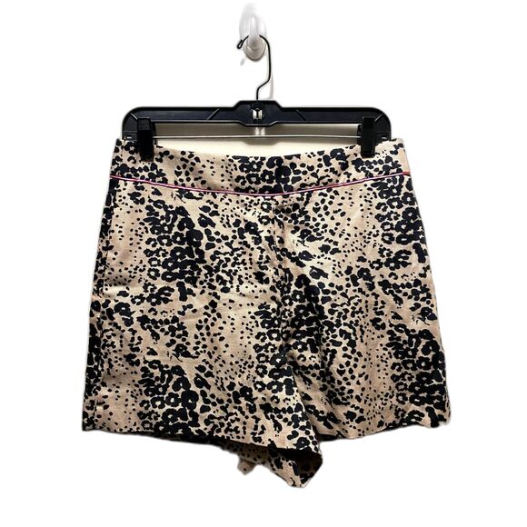 NWT J. Crew Trouser Shorts Tan Leopard Print Linen Blend Mob Wife Size 8 - Picture 2 of 6